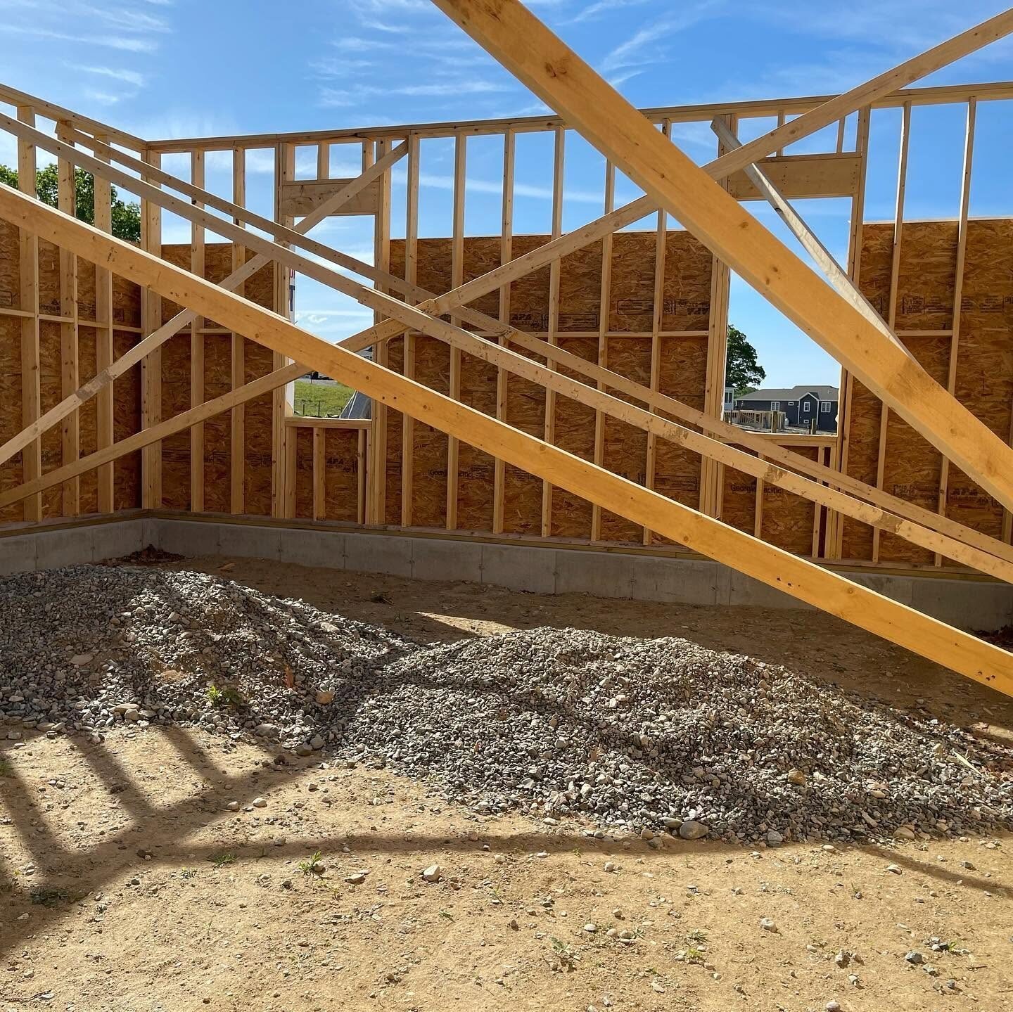 Open stud framing ready for spray foam insulation